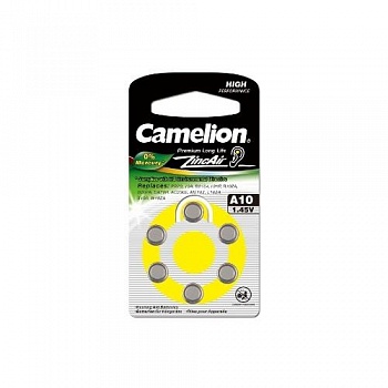 Camelion  ZA10 BL-6 Mercury Free (A10-BP6(0%Hg), батарейка для слуховых аппаратов, 1.4 V,90mAh)