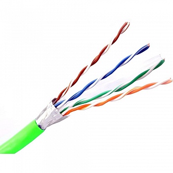 Кабель NEOMAX [NM720021] F/UTP cat.5e 4x2x0.52, 24 AWG, Медь, внутренний, PVCLS нг(А)-LSLTx, 305м, зеленый