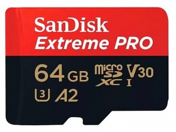 Micro SecureDigital 64GB Extreme Pro microSD UH for 4K Video on Smartphones, Action Cams & Drones 200MB/s Read, 90MB/s Write, Lifetime Warranty[SDSQXCU-064G-GN6MA]