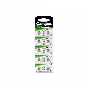 Camelion G10  BL-10 Mercury Free (AG10-BP10(0%Hg), 389A/LR1130/189 батарейка для часов) (10 шт. в уп-ке)