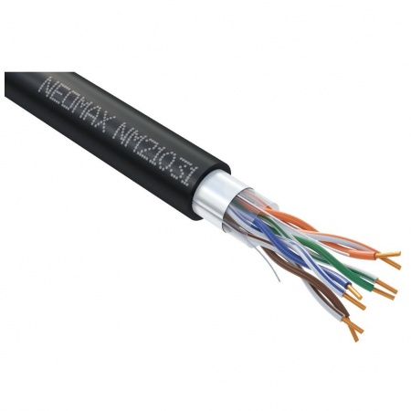 Кабель NEOMAX [NM21031] F/UTP cat.5e 4 пары (305 м) 0.48 мм (24 AWG) Медь, внешний, PE, черный