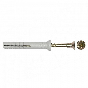 Rexant KR-02-3621-001 Дюбель-гвоздь KRANZ грибовидный бортик, полипропилен 6х40, пакет (100 шт./уп.)