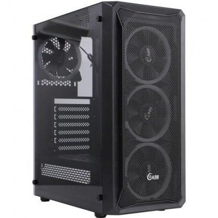 Powercase CMIZB-L4 Корпус Mistral Z4 Mesh LED, Tempered Glass, 4x 120mm 5-color fan, чёрный, ATX  (CMIZB-L4)