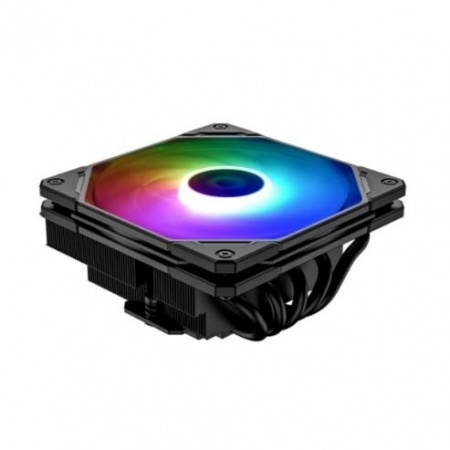 Кулер ID-COOLING IS-55 ARGB LGA1700/1200/115X/AM5/AM4 низкопрофильный высота 55mm (27шт/кор, TDP 125W, PWM, 5 тепл.трубок + медная база, ARGB FAN 120mm, черный) BOX