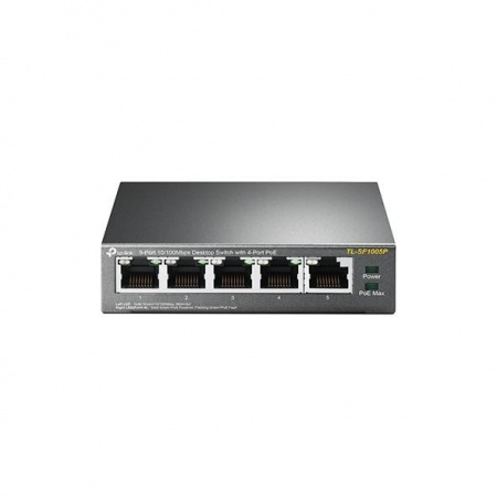 TP-Link TL-SF1005P 5-портовый 10/100 Мбит/с настольный коммутатор с 4 портами PoE+