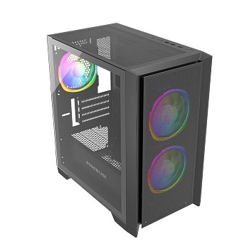 Powercase Alisio Micro Z3B ARGB, Tempered Glass, 3x 120mm ARGB fan, чёрный, mATX  (CAMZB-A3)