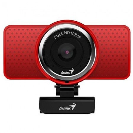 Web-камера Genius ECam 8000 Red {1080p Full HD, вращается на 360°, универсальное крепление, микрофон, USB}  [32200001407]