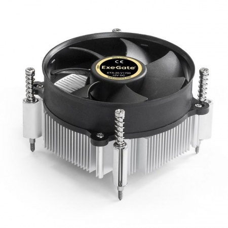 Exegate EX292654RUS Кулер ExeGate ETA-20.V1700 (Al, LGA1700/1150/1151/1155/1156/1200/1366, TDP 90W, Fan 95mm, 2400RPM, Hydro bearing, 3pin, 22db, 340г, с термопастой, на винтах, Color Box)