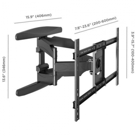 ONKRON M6L чёрный Для телевизоров диагональю 40"-70" Максимальная нагрузка: 45,5 кг VESA: 200x100, 200x200, 200x300, 200x400, 300x100, 300x200, 300x300, 300x400, 400x200, 400x300, 400x400, 500x400, 60