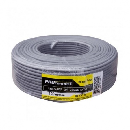 Proconnect (01-0043-3-100) Кабель UTP CAT5e  4 пары (100м) 0.51 мм