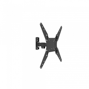 Wize [WP55] для дисплеев 17-55", VESA 75x75, 100x100, 200x200, 300х300, 400х400 мм., макс. нагрузка 25 кг, расстояние от стены 55-225 мм., наклон -5°/+15°, поворот -60°/+60°, черн.