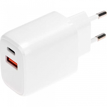 Rexant (18-2225) Сетевое зарядное устройство USB QC (20W) + Type C PD (20W), белое