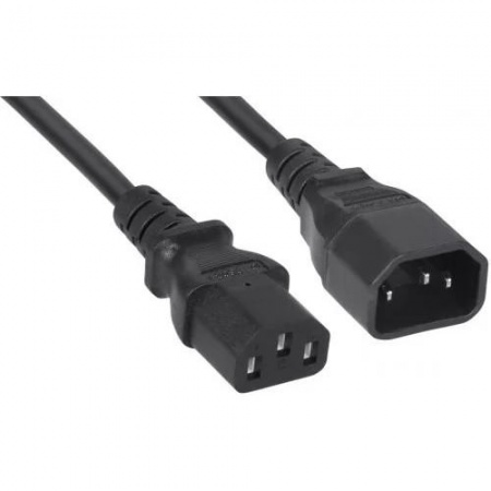 Кабель питания Filum ПВС-АП 3x1.0 С13 - C14, 220/250В, 10А, чёрный, 1м
