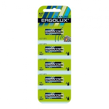 Ergolux LR27A BL-5 (A27-BP5, батарейка,12В) (5 шт. в уп-ке)