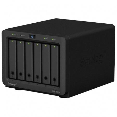 Synology DS620slim Сетевое хранилище DC2,0GhzCPU/2Gb(upto6)/RAID0,1,10,5,6/up to 6HDDs SATA 2,5'/2xUSB 3.0/2xGigEth/iSCSI/2xIPcam(up to 25)/ 1xPS/2YW