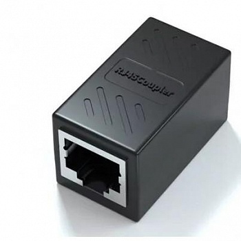 VCOM CT251S Модуль RJ-45 (F) <->RJ-45(F) ,FTP, проходной, ABS пластик, черный, кат. 5e