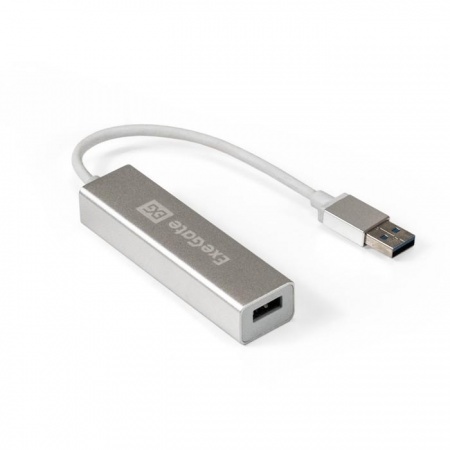 Exegate EX293981RUS USB-Хаб (концентратор) ExeGate DUB-4 (кабель-адаптер USB3.0 --> 4xUSB3.0, Plug&Play, серебристый)