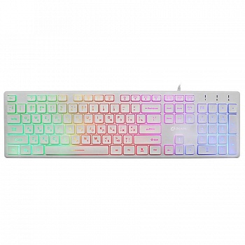 Клавиатура Oklick 550ML белый USB slim Multimedia LED [1061618]