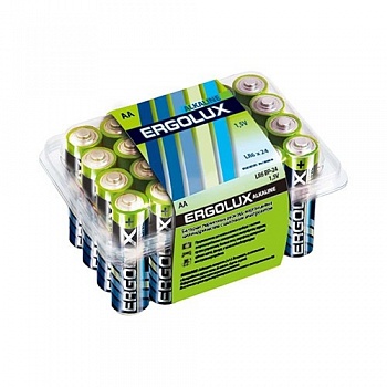 NEW Ergolux  LR6 Alkaline BP-24 (LR6 BP-24, батарейка,1.5В) (24 шт. в уп-ке)