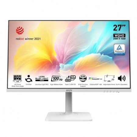 LCD MSI 27" Modern MD272QXPW белый {IPS 2560x1440 100Hz 16:9 300cd 178/178 HDMI DisplayPort USB  HAS Pivot}