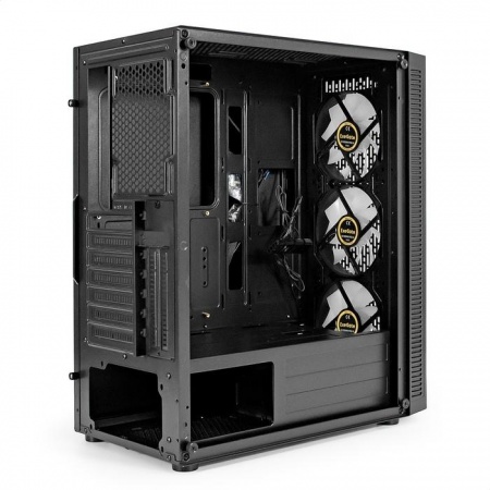 Exegate EX296317RUS Корпус Miditower ExeGate EVO-5001A-500NPX (ATX, БП 500NPX с вент. 12 см, 2*USB+1*USB3.0+HD Audio, черный, 3 вент.12см с RGB подсветкой, боковая панель - закаленное стекло)