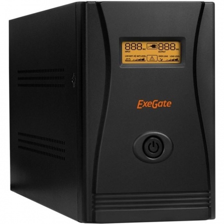 Exegate EP285484RUS ИБП ExeGate SpecialPro Smart LLB-1000.LCD.AVR.C13.RJ.USB <1000VA/650W, LCD, AVR, 6*IEC-C13, RJ45/11, USB, black>