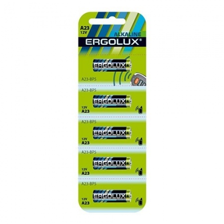 Ergolux LR23A BL-5 (A23-BP5, батарейка,12В) (5 шт. в уп-ке)