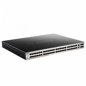 D-Link DGS-3130-54S/B1A PROJ Управляемый L3 стекируемый коммутатор с 48 портами 1000Base-X SFP, 2 портами 10GBase-T и 4 портами 10GBase-X SFP+