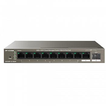 IP-COM G2210P-8-102W Коммутатор PoE управляемый  9-Ports 10/100/1000 Base-T + 1-Port 1000 Base-X SFP / 8-Ports PoE (PoE бюджет 92W)
