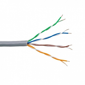 Кабель витая пара Bion BCL-U5440-181 U/UTP, кат.5e, 4x2x0,40мм AWG 26, медь, одножильный, PVC, для внутренней прокладки, 305м, серый