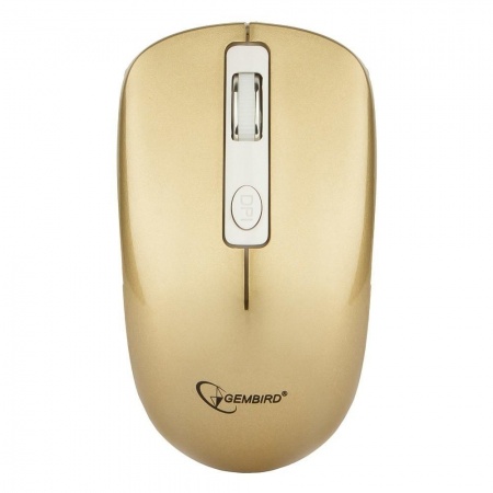 Gembird MUSW-400-G Gold USB { Мышь беспров., 3кн.+колесо-кнопка, 2.4ГГц, 1600 dpi, бесшумный клик}